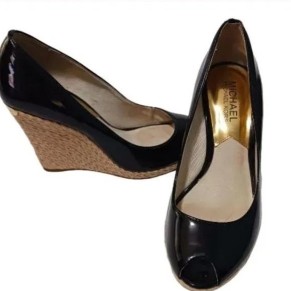 Michael Kors Black Espadrille Wedges - Picture 9 of 11